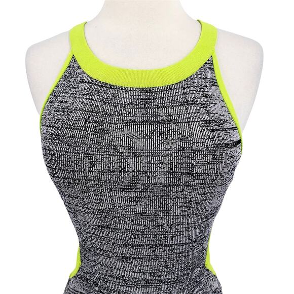 Baby Phat Cut out Back Gray & Neon Bodycon Mini Dress Size Med - Picture 6 of 6